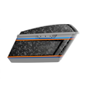 Advanblack Daybrake Billiard Gray Glossy Black Forged Carbon Fiber Holeshot Chopped Saddlebags Bottoms and Lids Kit