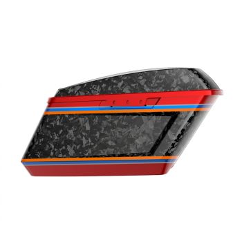 Advanblack Daybrake Hot Lap Glossy Black Forged Carbon Fiber Holeshot Chopped Saddlebags Bottoms and Lids Kit