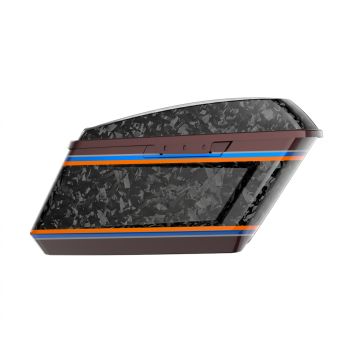 Advanblack Daybrake Inferno Gray Glossy Black Forged Carbon Fiber Holeshot Chopped Saddlebags Bottoms and Lids Kit