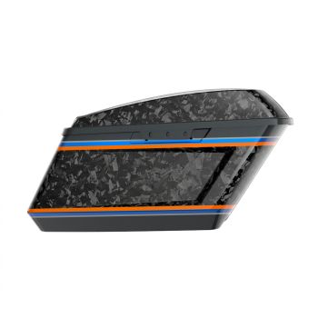 Advanblack Daybrake Iron Horse Metallic Glossy Black Forged Carbon Fiber Holeshot Chopped Saddlebags Bottoms and Lids Kit