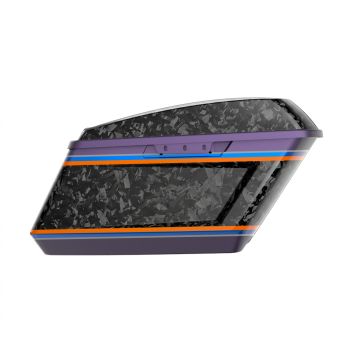 Advanblack Daybrake Purple Abyss Denim Glossy Black Forged Carbon Fiber Holeshot Chopped Saddlebags Bottoms and Lids Kit