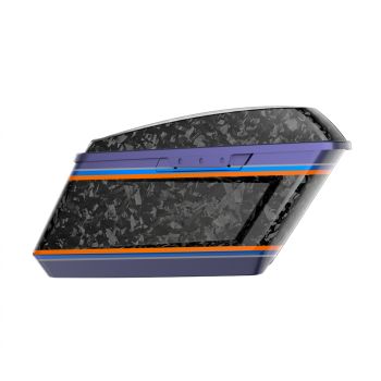Advanblack Daybrake Purple Abyss Glossy Black Forged Carbon Fiber Holeshot Chopped Saddlebags Bottoms and Lids Kit