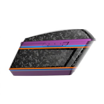 Advanblack Daybrake Poison Berry Glossy Black Forged Carbon Fiber Holeshot Chopped Saddlebags Bottoms and Lids Kit