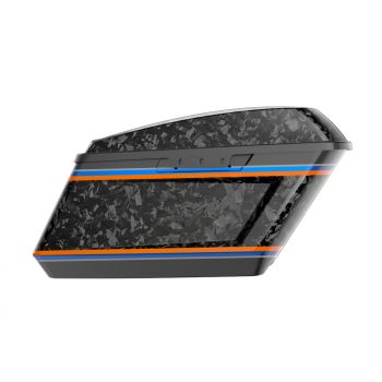 Advanblack Daybrake Raven Fade Glossy Black Forged Carbon Fiber Holeshot Chopped Saddlebags Bottoms and Lids Kit