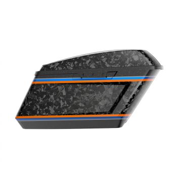 Advanblack Daybrake Raven Metallic Glossy Black Forged Carbon Fiber Holeshot Chopped Saddlebags Bottoms and Lids Kit