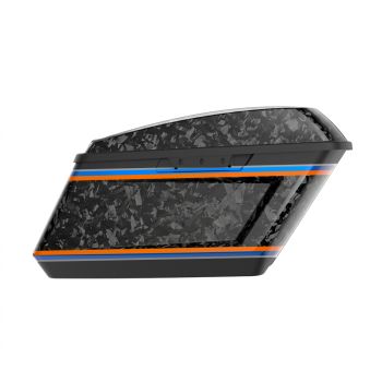 Advanblack Daybrake Unpainted Glossy Black Forged Carbon Fiber Holeshot Chopped Saddlebags Bottoms and Lids Kit