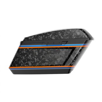 Advanblack Daybrake Vivid Black Glossy Black Forged Carbon Fiber Holeshot Chopped Saddlebags Bottoms and Lids Kit