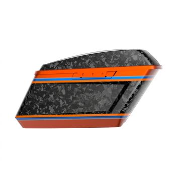 Advanblack Daybrake Whiskey Neat Glossy Black Forged Carbon Fiber Holeshot Chopped Saddlebags Bottoms and Lids Kit