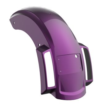 Poison Berry Holeshot Chopped Rear Fender with Curved LED License Plate Bracket for '23-Up Harley Touring