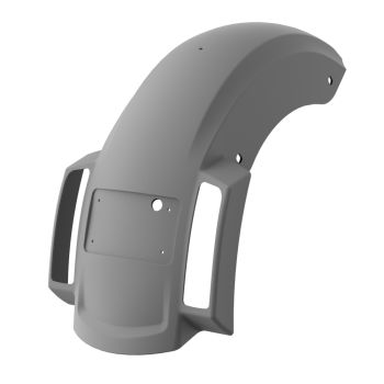Unpainted Holeshot Chopped Rear Fender with Curved LED License Plate Bracket for '23-Up Harley Touring