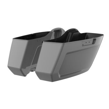 Billiard Gray Holeshot Chopped Saddlebags Bottoms for '23.5-Up Harley Touring