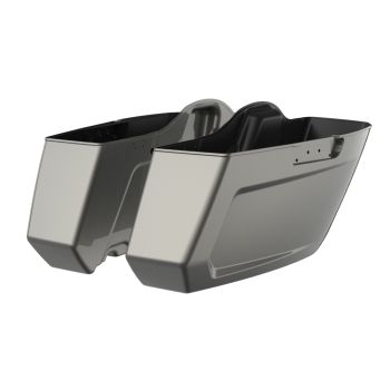 Mercury Silver Holeshot Chopped Saddlebags Bottoms for '23.5-Up Harley Touring