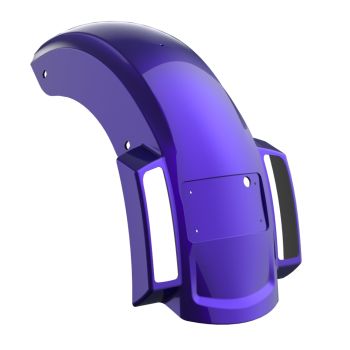 Blue Streak Holeshot Chopped Rear Fender with Curved LED License Plate Bracket for '23-Up Harley Touring