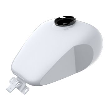 White Onyx Pearl HOLESHOT performance bagger style tank for '09-'23 Harley Tourings