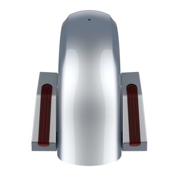 Barracuda Silver Holeshot Performance Rear Fender w/ Red Led light For Harley Touring