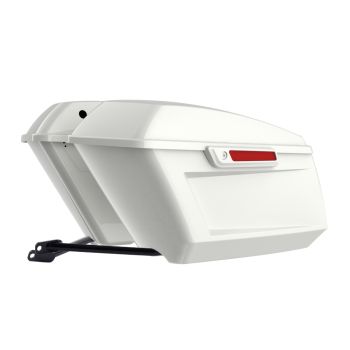Stone Washed White Pearl Holeshot Performance Saddlebag Kit Color Matched Latch For M8 Low Rider S/ ST