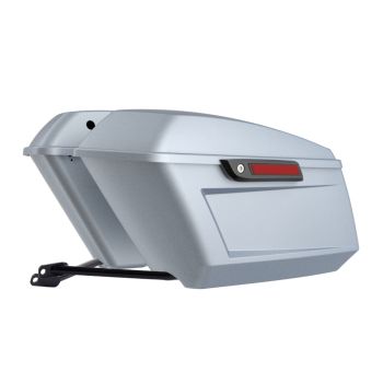 Baracuda Silver Denim Holeshot Performance Saddlebag Kit Black Latch For M8 Low Rider S/ ST