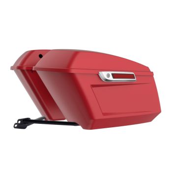 Wicked Red Denim Holeshot Performance Saddlebag Kit Chrome Latch For M8 Low Rider S/ ST