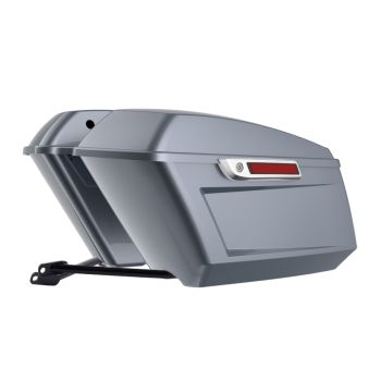 Gauntlet Grey Metallic Holeshot Performance Saddlebag Kit Chrome Latch For M8 Low Rider S/ ST