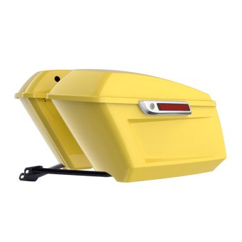 Industrial Yellow Holeshot Performance Saddlebag Kit Chrome Latch For M8 Low Rider S/ ST