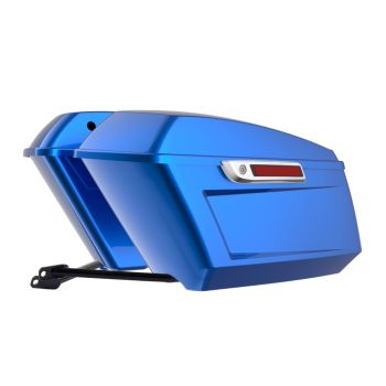Blue Burst Holeshot Performance Saddlebag Kit Chrome Latch For M8 Low Rider S/ ST