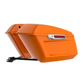 Baja Orange Holeshot Performance Saddlebag Kit Chrome Latch For M8 Low Rider S/ ST