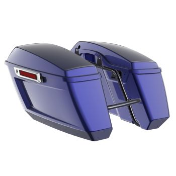 Zephyr Blue Holeshot Performance Saddlebag Kit Chrome Latch For M8 Low Rider S/ ST