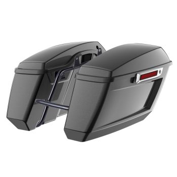 Raven Metallic Holeshot Performance Saddlebag Kit Chrome Latch For M8 Low Rider S/ ST