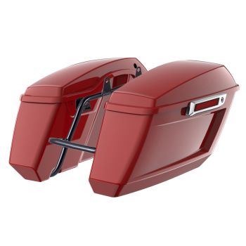 Billiard Red Holeshot Performance Saddlebag Kit Chrome Latch For M8 Low Rider S/ ST