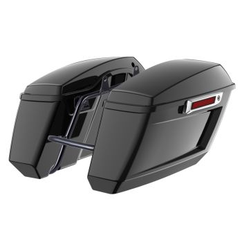 Vivid Black Holeshot Performance Saddlebag Kit Chrome Latch For M8 Low Rider S/ ST