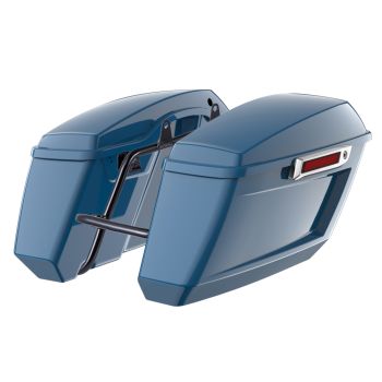 Billiard Teal Holeshot Performance Saddlebag Kit Chrome Latch For M8 Low Rider S/ ST