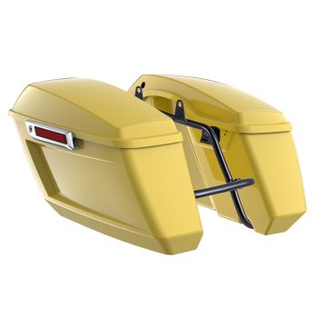 Industrial Yellow Holeshot Performance Saddlebag Kit Chrome Latch For M8 Low Rider S/ ST