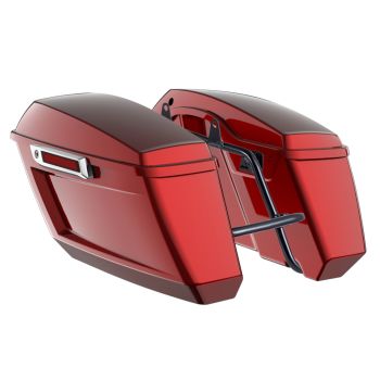 Heirloom Red Fade Holeshot Performance Saddlebag Kit Chrome Latch For M8 Low Rider S/ ST