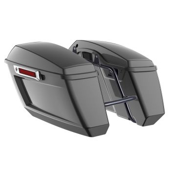 Gray Haze Holeshot Performance Saddlebag Kit Chrome Latch For M8 Low Rider S/ ST