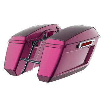 Hi-Fi Magenta Holeshot Performance Saddlebag Kit Chrome Latch For M8 Low Rider S/ ST