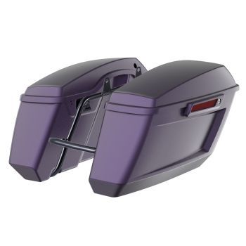 Purple Abyss Denim Holeshot Performance Saddlebag Kit Color Matched Latch For M8 Low Rider S/ ST