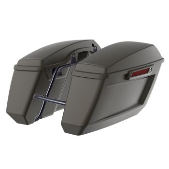 River Rock Gray Denim Holeshot Performance Saddlebag Kit Color Matched Latch For M8 Low Rider S/ ST