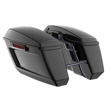 Midnight Firestorm Holeshot Performance Saddlebag Kit Color Matched Latch For M8 Low Rider S/ ST