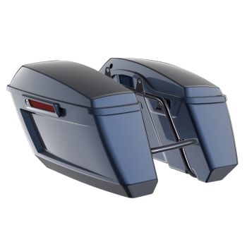 Midnight Blue Holeshot Performance Saddlebag Kit Color Matched Latch For M8 Low Rider S/ ST
