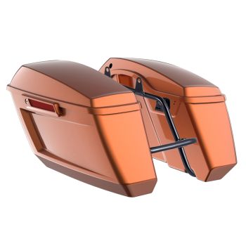 Scorched Orange Holeshot Performance Saddlebag Kit Color Matched Latch For M8 Low Rider S/ ST
