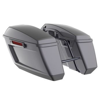 Smoke Gray Holeshot Performance Saddlebag Kit Color Matched Latch For M8 Low Rider S/ ST