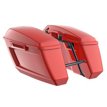 Performance Orange Holeshot Performance Saddlebag Kit Color Matched Latch For M8 Low Rider S/ ST