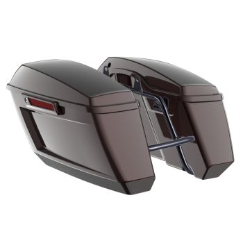 Midnight Crimson Holeshot Performance Saddlebag Kit Color Matched Latch For M8 Low Rider S/ ST