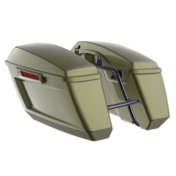 Mineral Green Metallic Holeshot Performance Saddlebag Kit Color Matched Latch For M8 Low Rider S/ ST