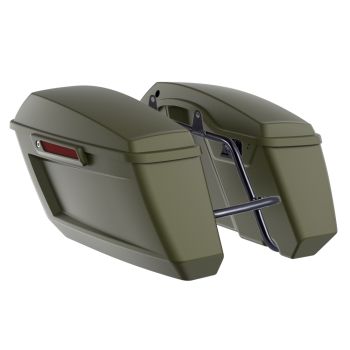Mineral Green Denim Holeshot Performance Saddlebag Kit Color Matched Latch For M8 Low Rider S/ ST