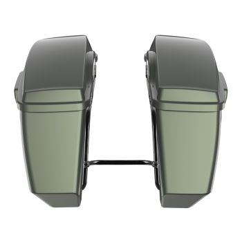 Deadwood Green Glossy Holeshot Performance Saddlebag Kit Color Matched Latch For M8 Low Rider S/ ST
