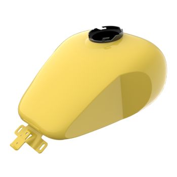 Industrial Yellow HOLESHOT performance bagger style tank for '09-'23 Harley Tourings