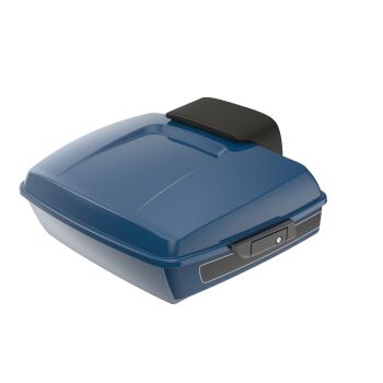 Reef Blue and Vivid Black RUSHMORE Chopped TOUR PACK PAD FOR '97-'23 HARLEY TOURING / SOFTAIL