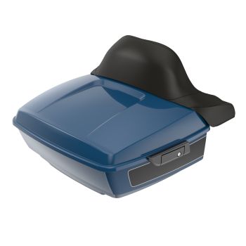 Reef Blue and Vivid Black RUSHMORE King TOUR PACK PAD FOR '97-'23 HARLEY TOURING / SOFTAIL