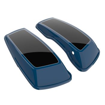 Reef Blue and Vivid Black STANDARD NORMAL SADDLEBAG LIDS FOR HARLEY DAVIDSON TOURING 2014+